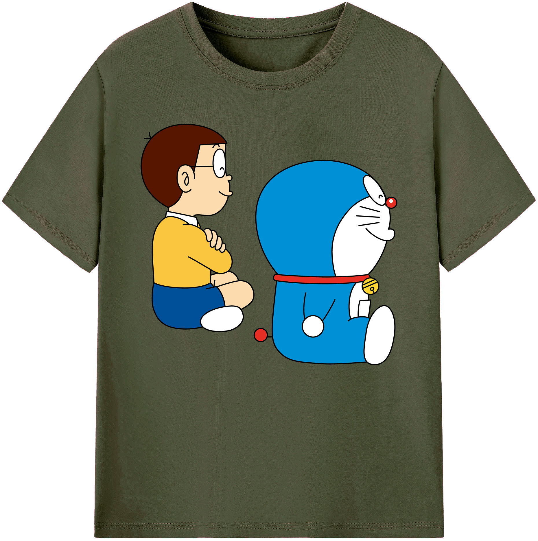 （画像用） ドラえもん 野比 のび太 Doraemon Nobita Nobi 綿100％ メンズ半袖Tシャツ｜肌触りやわらか＆通気性